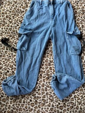 SHEIN Light Blue Cargo Jeans for teen girls size 16Y